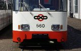 Tw 560 ist einer der beiden umgebauten sechsachsigen Wegmann-Triebwagen, Bremen Betriebshof Gröpelingen 1991