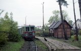 Der Triebwagen MBd1-133 Richtung Sztutowo am Abzweig in Stegna (Steegen) am 08. September 1992