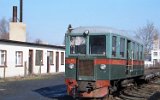 MBxd1-Triebwagen in Nowy Dwr Gdaski Wskotorowy (Tiegenhof Kleinbahnhof) am 13. Mrz 1998