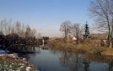 Die Tuga-Brcke bei Nowy Dwr Gdaski (Tiegenhof Kleinbahnhof) am 13. Mrz 1998