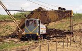 Eine frisch gestrichene WLs50 war zwischen der Grube mit dem Eimerkettenbagger und dem Schrgaufzug unterwegs. (21.06.2004)