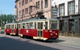 Der Museumszug Tw 5N 012 und Bw 5ND 154 am 18. Mai 1997 in der ul. 1 Maja