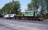 In der Werkstatt in Kraków für Zwickau aufgearbeiteter historischer Beiwagen 17 auf der Rückfahrt 1993.