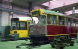 Betriebshof Mokotów1996 mit GT6N 1004 der BVG