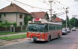 Obus 682 aus Lausanne 1998 in Sibiu an der Endstelle der Straßenbahn.