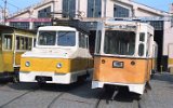 Depot 1 am  Bulevardul Take Ionescu 1998: Schienenschleifwagen (ITB 1960) und FII-Doppeltriebwagen 128–129.
