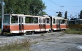 Depot 1 am  Bulevardul Take Ionescu 1996: Tw 230 einer der beiden Gelenkwagen-Prototypen von Electrometal Timișoara.