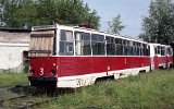 Traurige Reste der stillgelegten Strassenbahn von Karpinsk am 21.06.1995