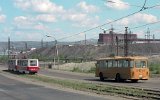 Magnitogorsk: Über die Ural-Brücke Fährt diese Bahn am 16.06. 1995 von Europa nach Asien.