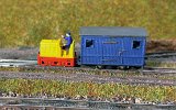 Der einzige Geisterwagen nach konkretem Vorbild, der "Blaue Salon" der Muttenthalbahn, mit einer rollfähigen BN15R.